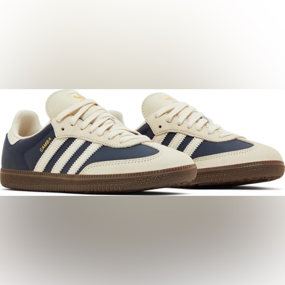 Brand New cream and blue adidas samba